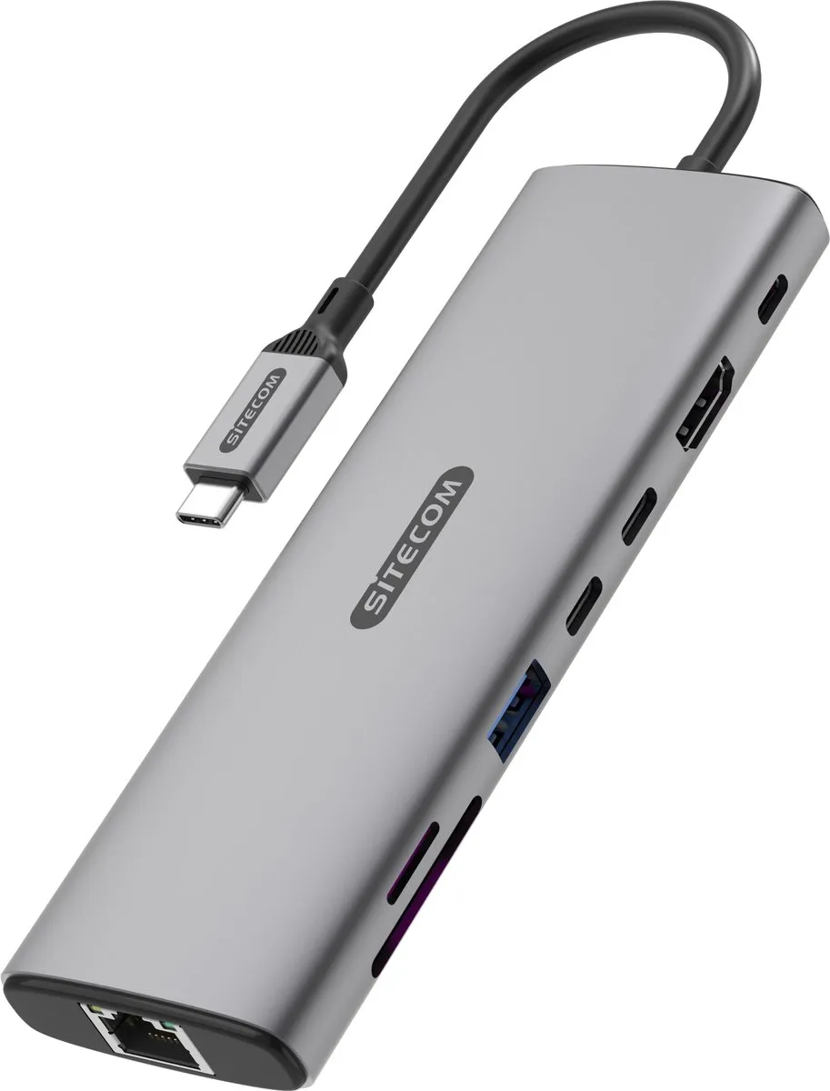 Sitecom CN-5607 8-in-1 USB-C Multiport Hub - Zilver