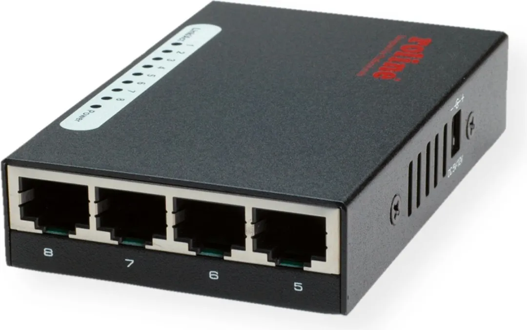 Roline Pocket 8-Ports Fast Ethernet Switch - Zwart