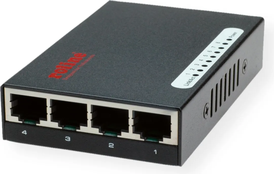 Roline Pocket 8-Ports Fast Ethernet Switch - Zwart