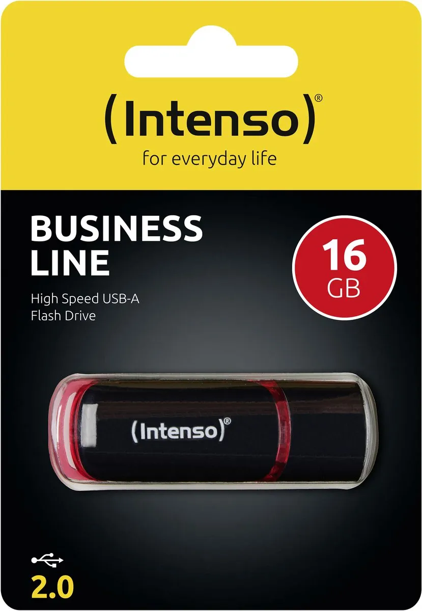 Intenso Business Line USB-stick 16GB - Zwart/Rood