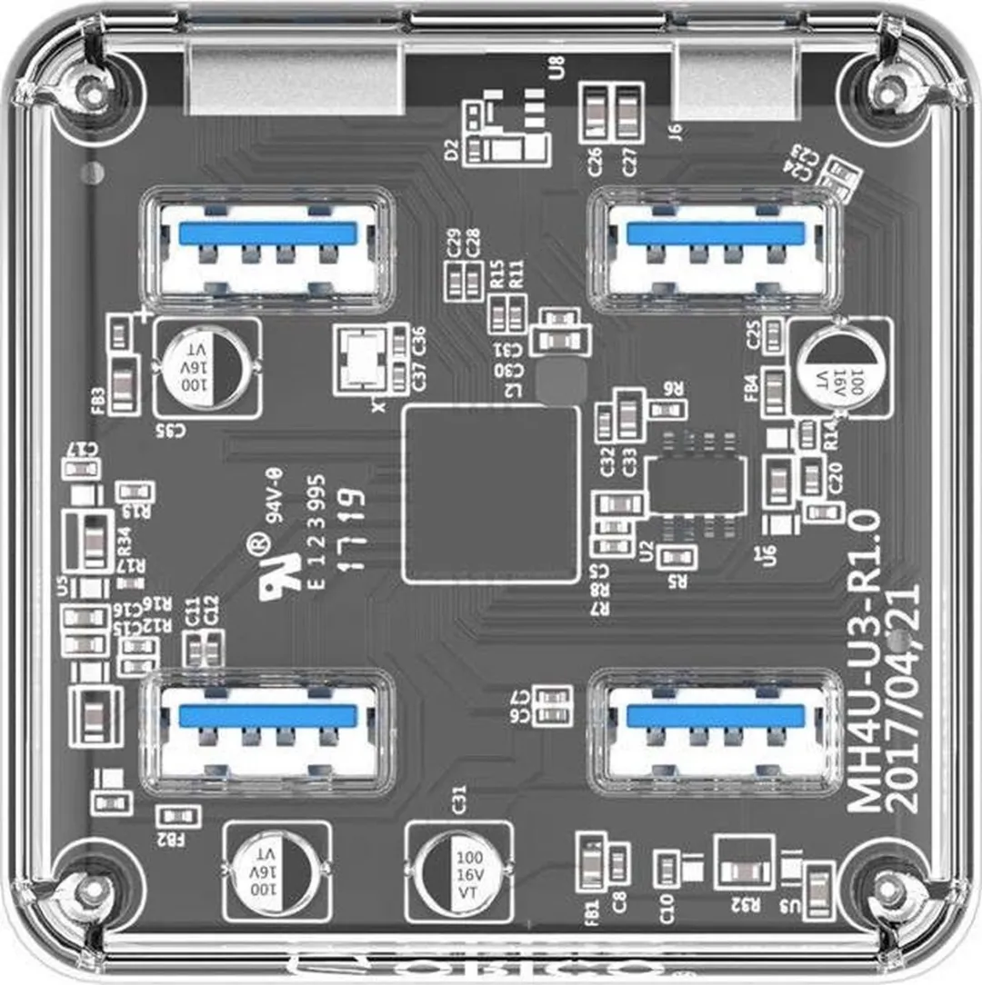 ORICO USB 3.0 Hub 4 Poorten - Transparant