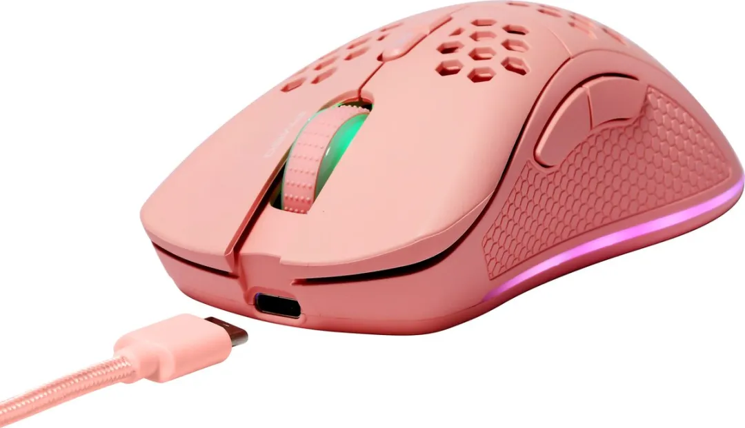 Deltaco PM80 Gaming Muis - 6400 DPI - Roze