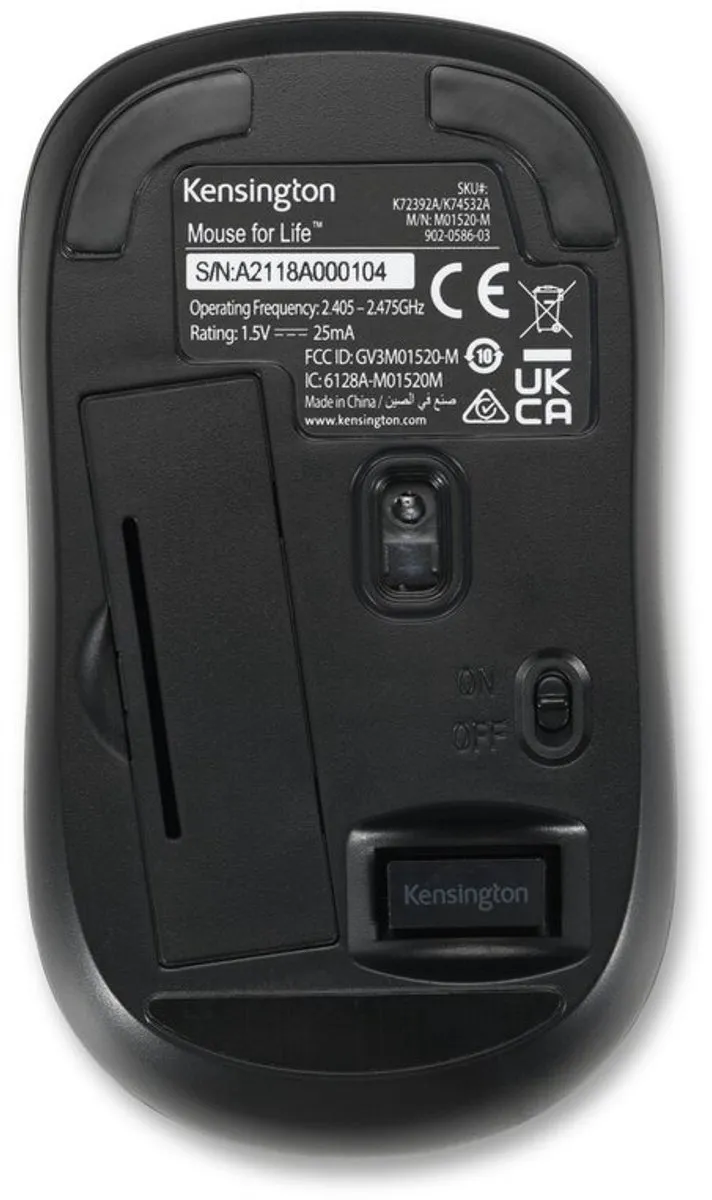 Kensington ValuMouse K72392EU Draadloze Muis - 3 Knoppen - Zwart - afbeelding 6 van 6