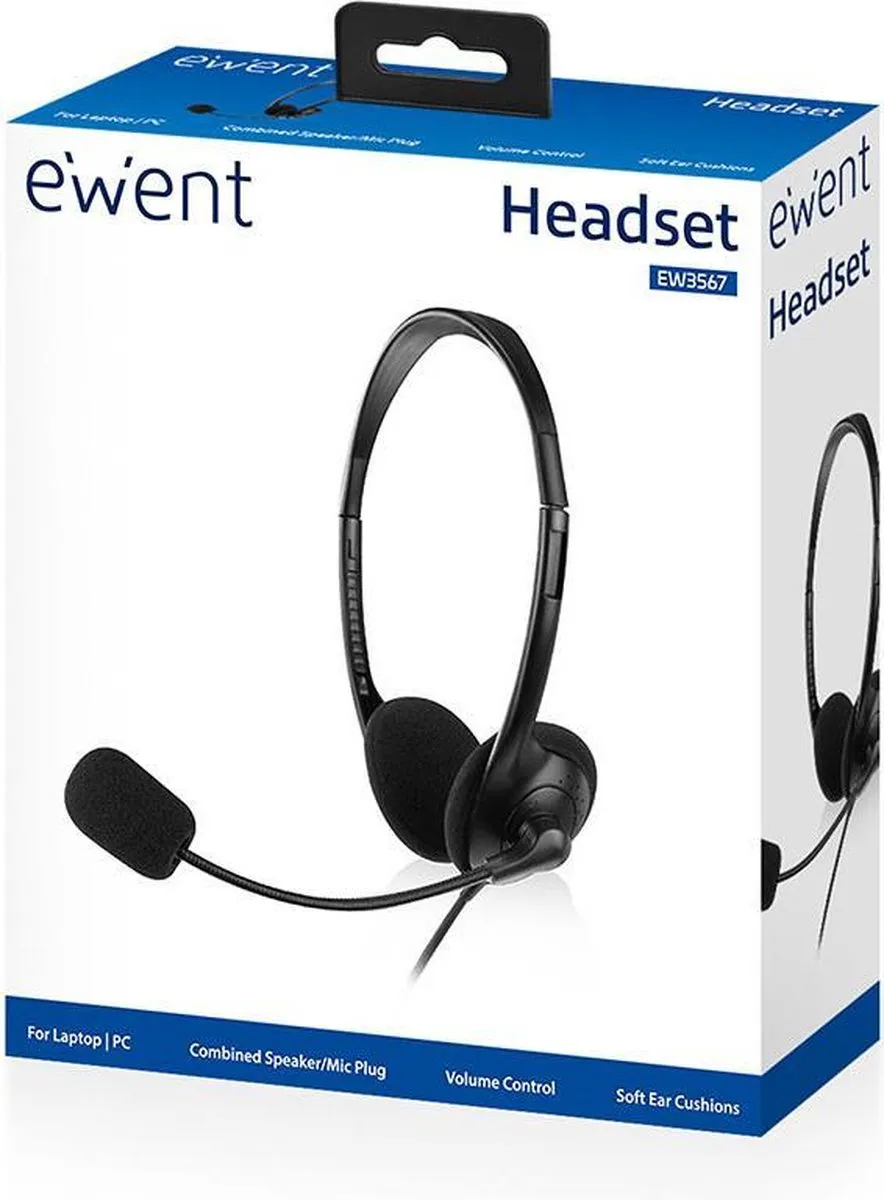 Ewent EW3567 Headset - Zwart