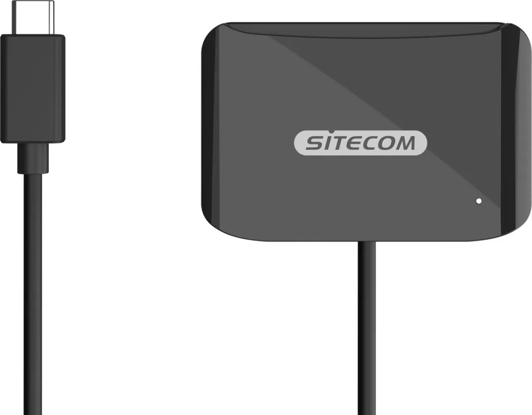 Sitecom MD-1002 USB-C ID Card Reader - Zwart