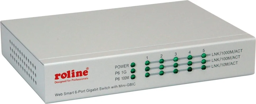 Roline Gigabit Ethernet Switch 6 Poorten