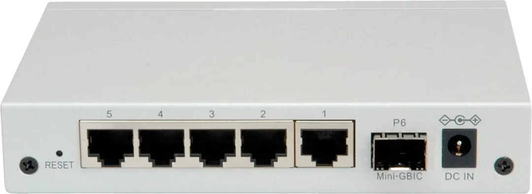 Roline Gigabit Ethernet Switch 6 Poorten - 5x RJ45 + 1x SFP - Grijs