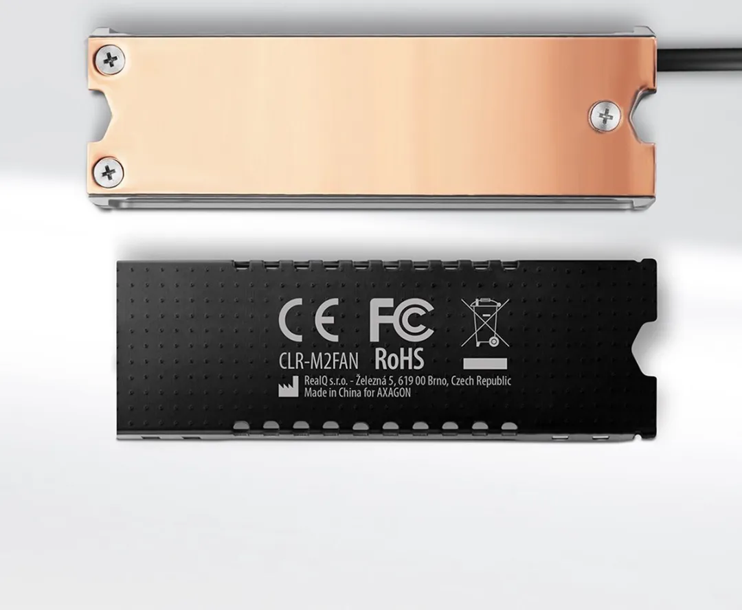 Axagon CLR-M2FAN Actieve Koeler - M.2 SSD - 13mm - Grijs - afbeelding 6 van 6