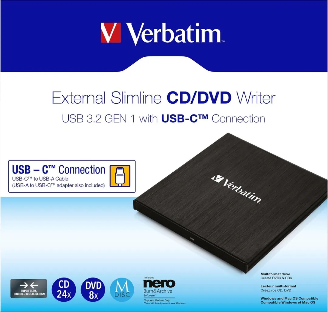 Verbatim Externe DVD-brander 43886 - USB-A 3.2 Gen 1 - Zwart