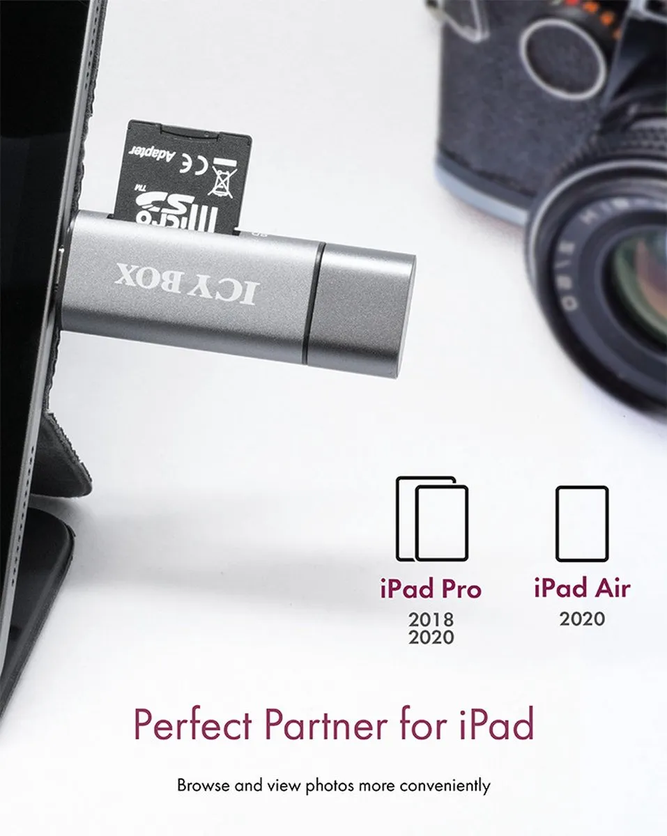 Icy Box IB-CR200-C Externe Geheugenkaartlezer USB-C/Antraciet - afbeelding 6 van 6
