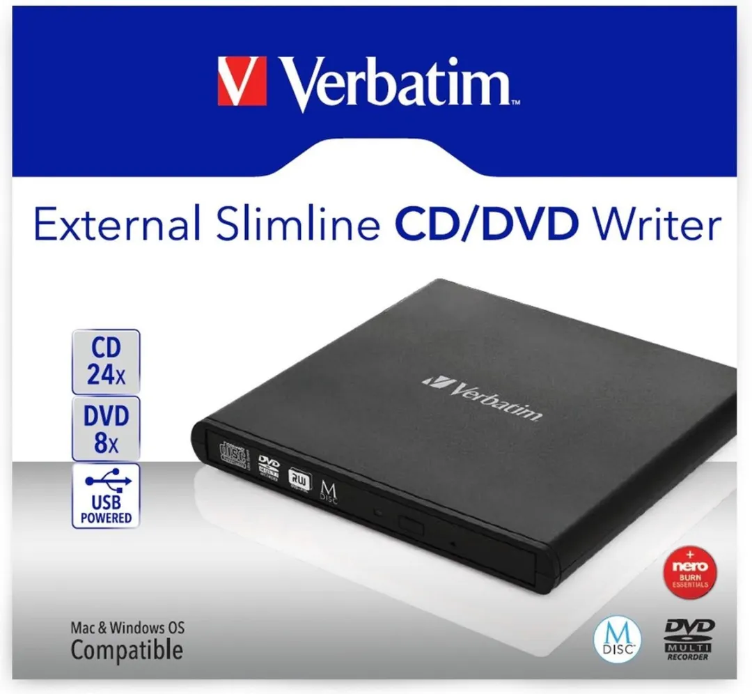 Verbatim Externe Slimline CD/DVD-brander 5166744 - Zwart - afbeelding 3 van 6