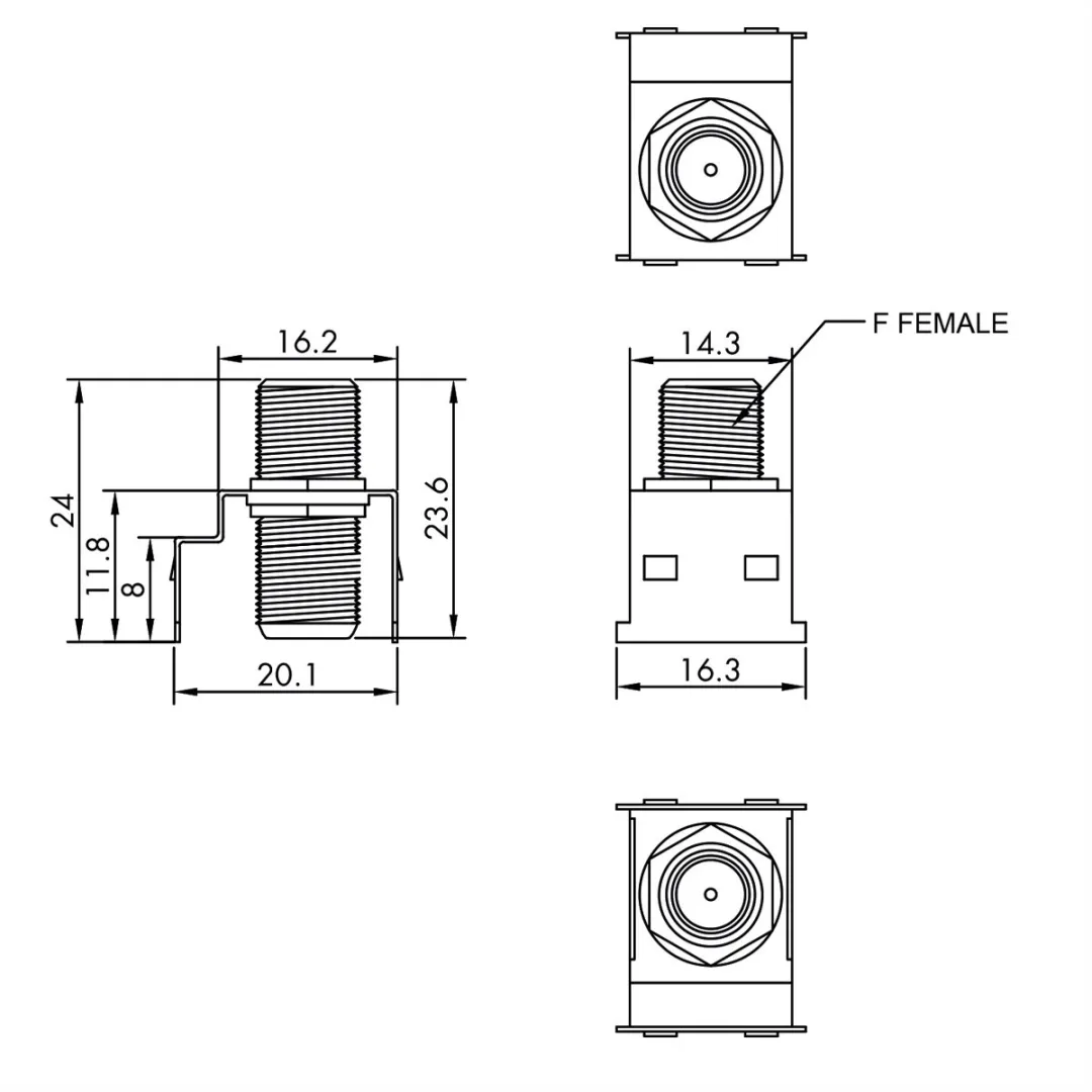 Roline RCA Keystone-koppeling Metaal - Wit - afbeelding 3 van 6
