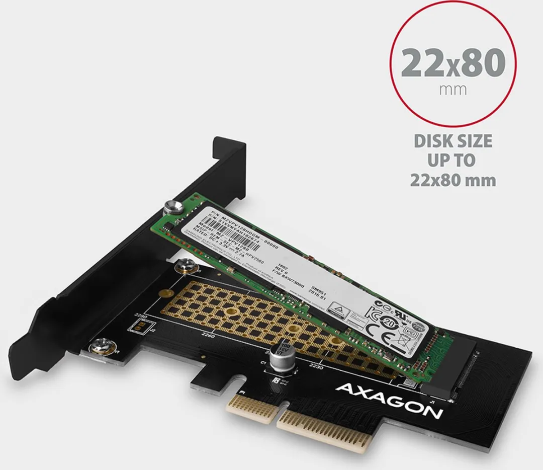 Axagon PCEM2-ND M.2 NVMe Adapter - 8x Dual Slot - 110mm - afbeelding 6 van 6