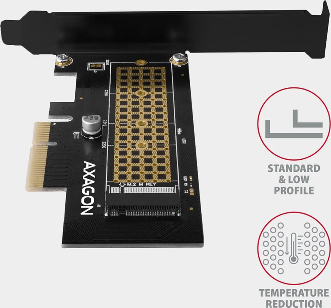 Axagon PCEM2-ND M.2 NVMe Adapter - 8x Dual Slot - 110mm