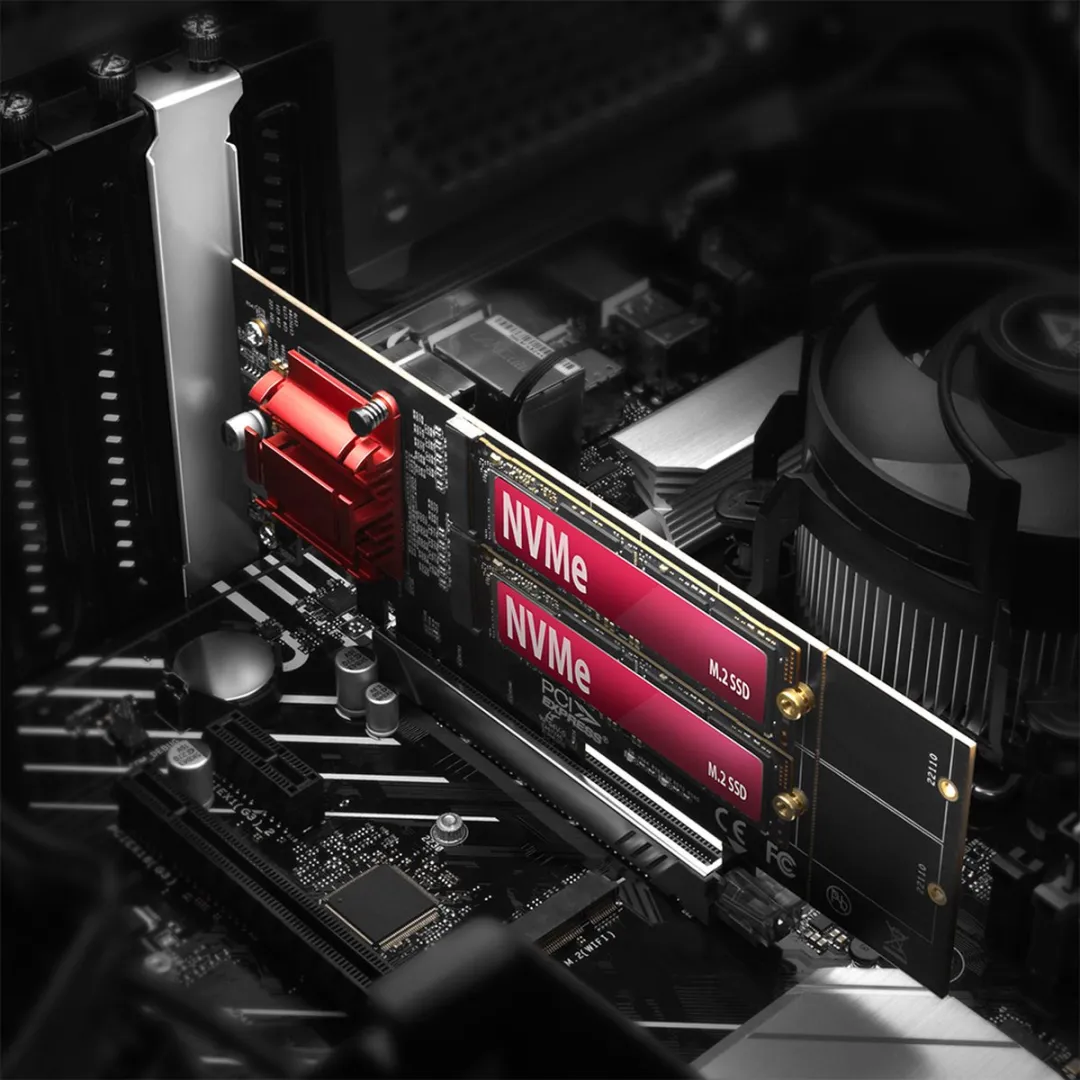 Axagon PCEM2-ND M.2 NVMe Adapter - 8x Dual Slot - 110mm