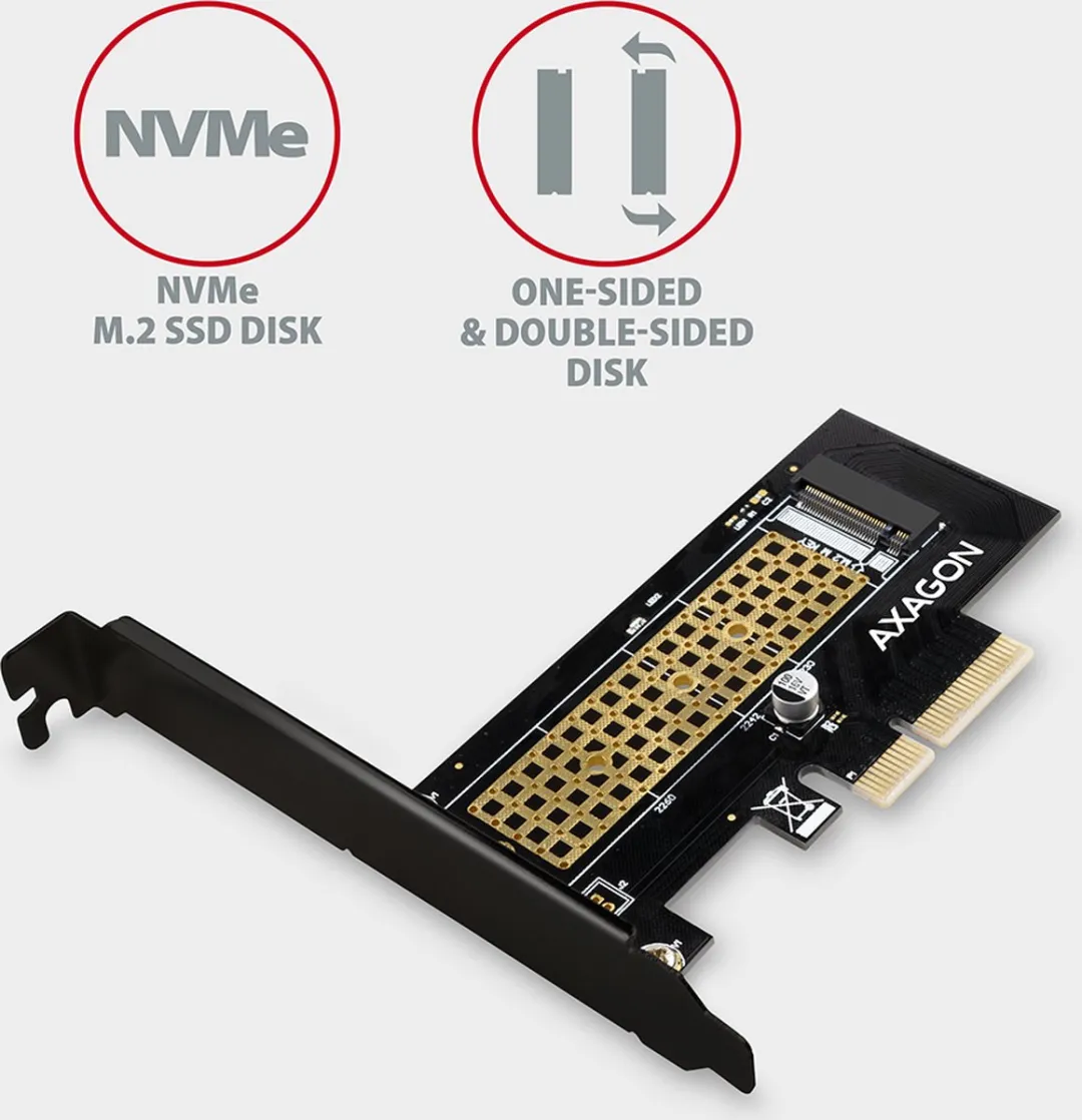 Axagon PCEM2-ND M.2 NVMe Adapter - 8x Dual Slot - 110mm