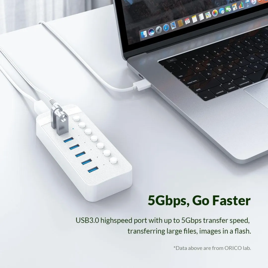 ORICO USB 3.0 Hub 10 Poorten - 48W - Wit