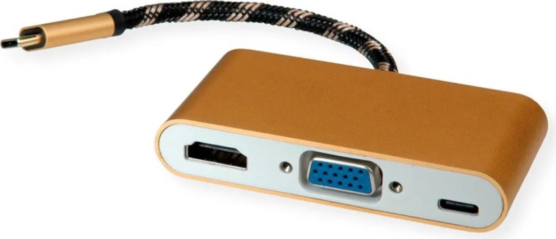 Roline 12.03.3155 Laptopdock USB 3.2 Gen 1 - Zwart/Goud/Wit