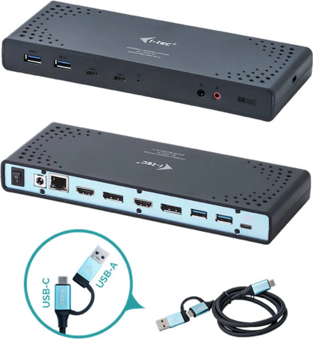 I-tec CADUA4KDOCKPDL Universeel USB-C Docking Station - Grijs