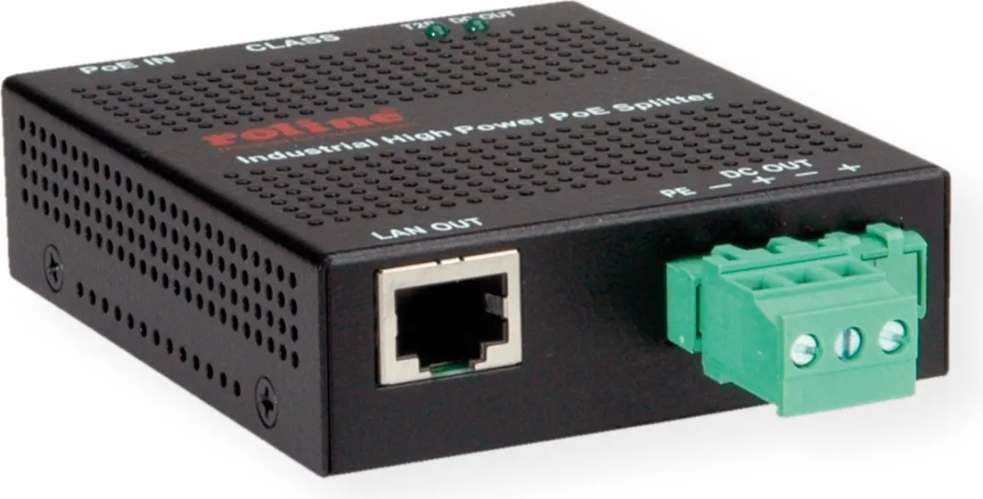 Roline High Power PoE Splitter 30W - Zwart
