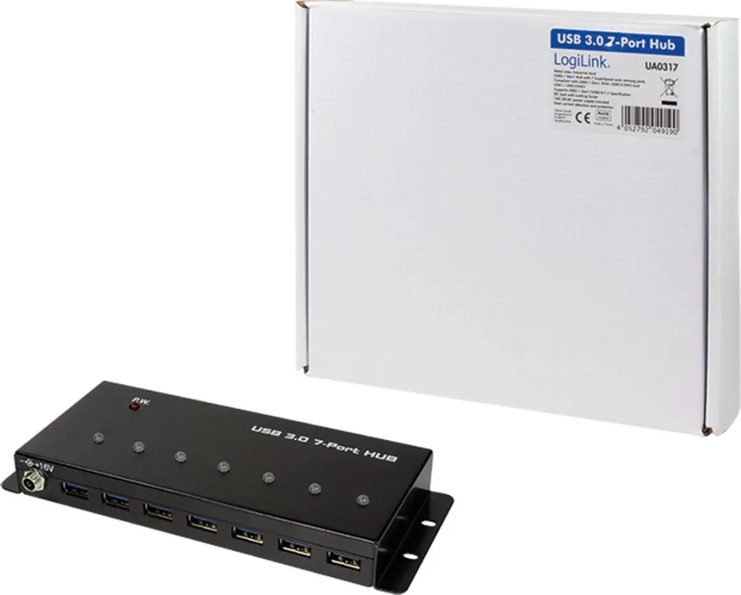Logilink USB 3.0 HUB UA0317 7-Poorts - Zwart - afbeelding 2 van 6