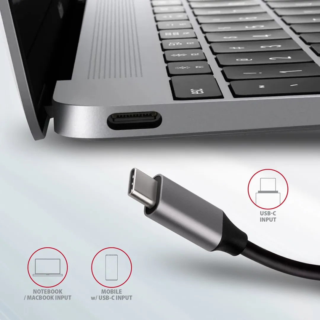 Axagon HMC-6M2 USB-C Hub - Grijs