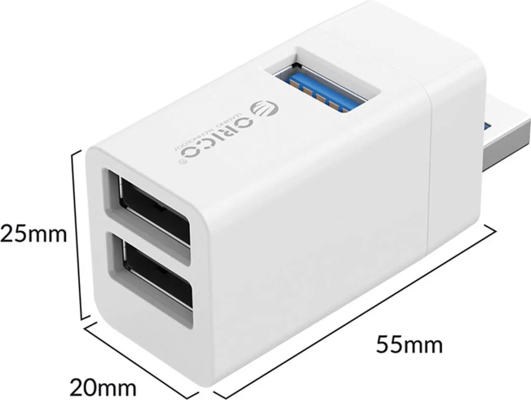 ORICO Mini USB Hub ORI-MINI-U32-WH - 3 Poorten 5Gbps - Wit