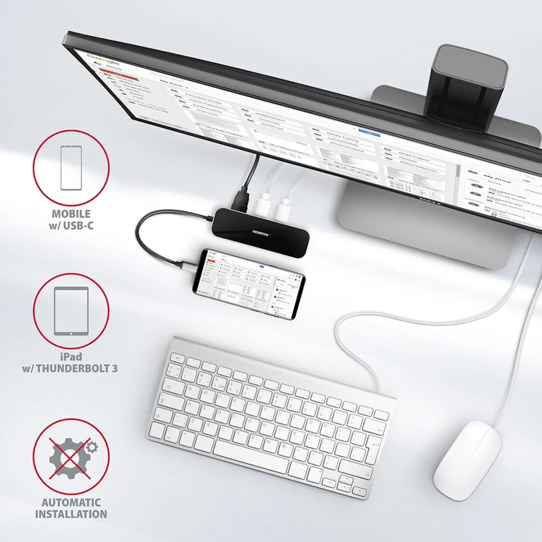 Axagon HMC-6GL Poortreplicator - USB 3.2 Gen 1 - Zwart/Grijs - afbeelding 6 van 6