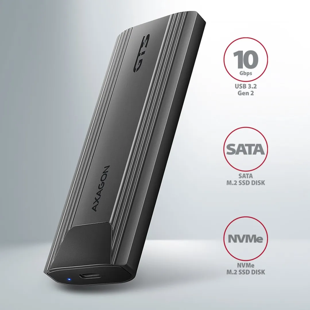 Axagon EEM2-GTS2 USB-C 10Gbps M.2 SSD Behuizing