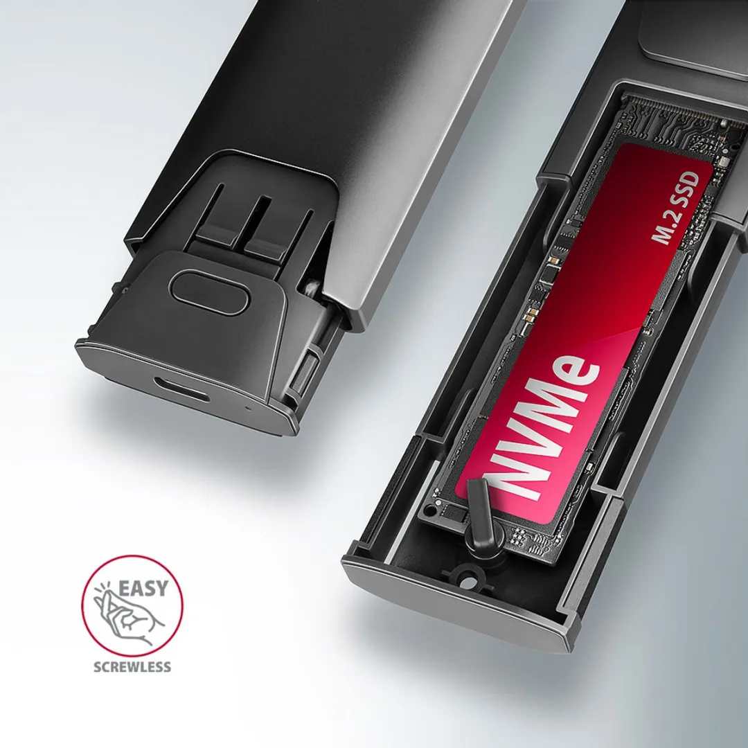 Axagon EEM2-GTS2 USB-C 10Gbps M.2 SSD Behuizing - Zwart - afbeelding 4 van 6