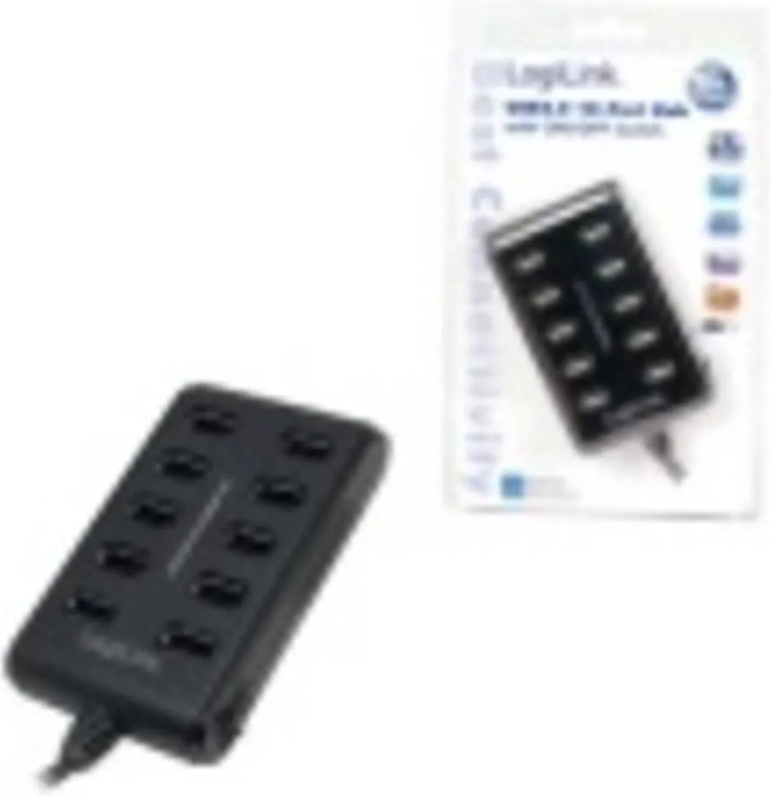 Logilink UA0125 USB2.0 Hub 10-Poorten - Zwart