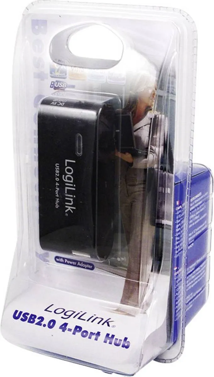 Logilink UA0085 USB Hub - 4x USB 2.0 - Zwart