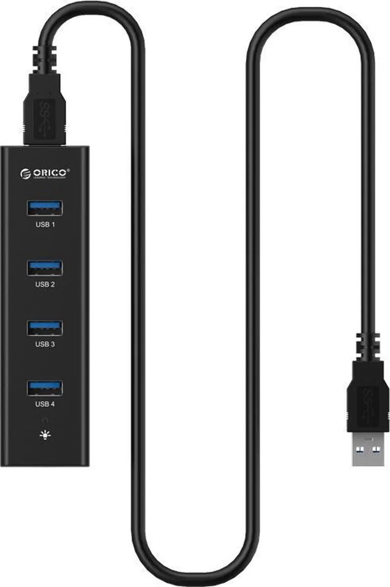ORICO Matzwarte USB3.0 Hub ORI-H4013-U3-BK - 4 Poorten - 5Gbps