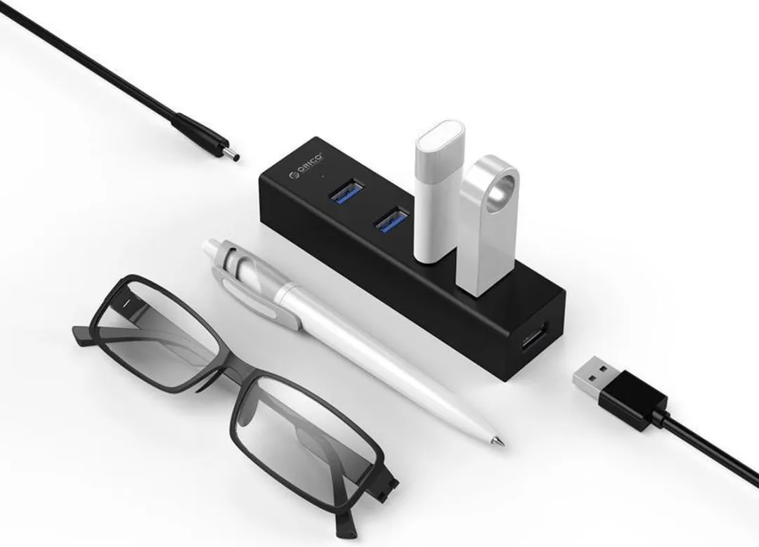 ORICO Matzwarte USB3.0 Hub ORI-H4013-U3-BK - 4 Poorten - 5Gbps - afbeelding 6 van 6