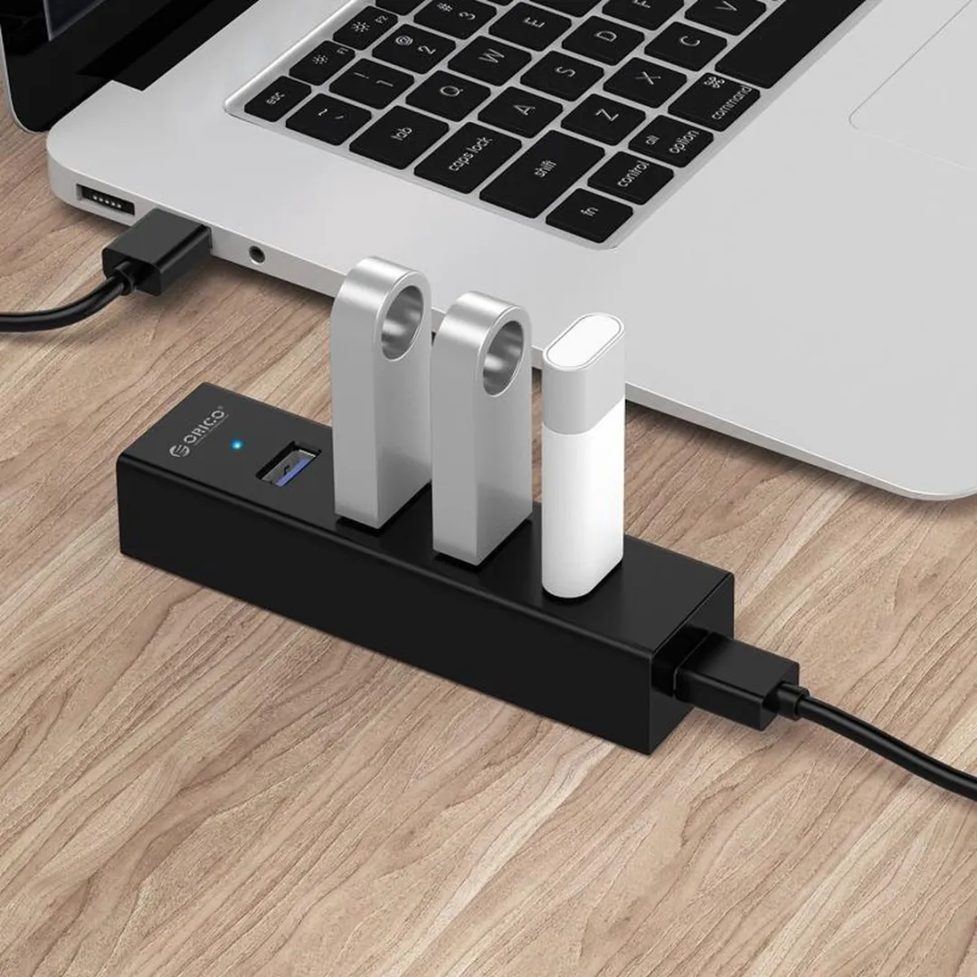 ORICO Matzwarte USB3.0 Hub ORI-H4013-U3-BK - 4 Poorten - 5Gbps