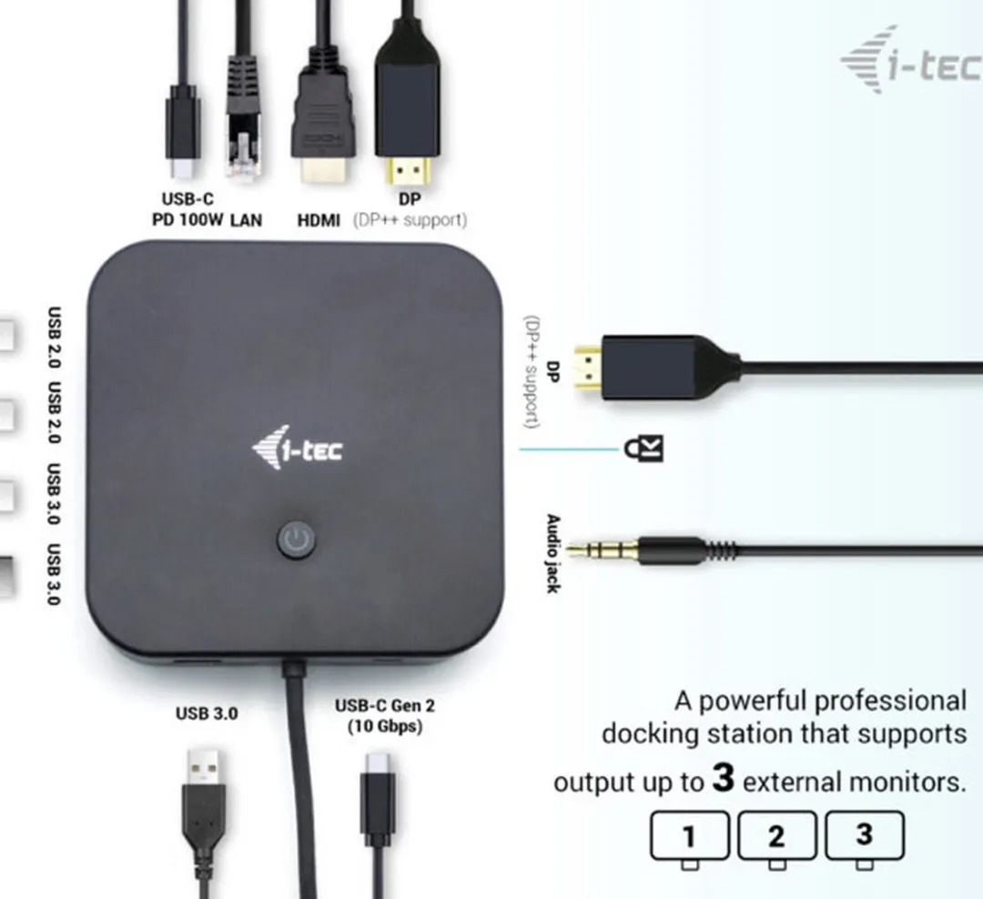 I-tec C31TRIPLE4KDOCKPDPRO USB-C Docking Station - Zwart