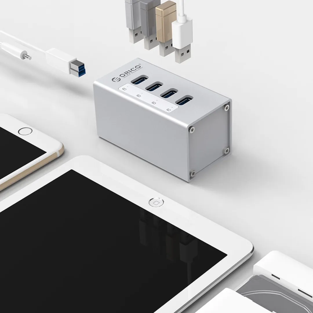 ORICO ORI-A3H4-SV USB 3.0 Hub 4 Poorten - Zilver