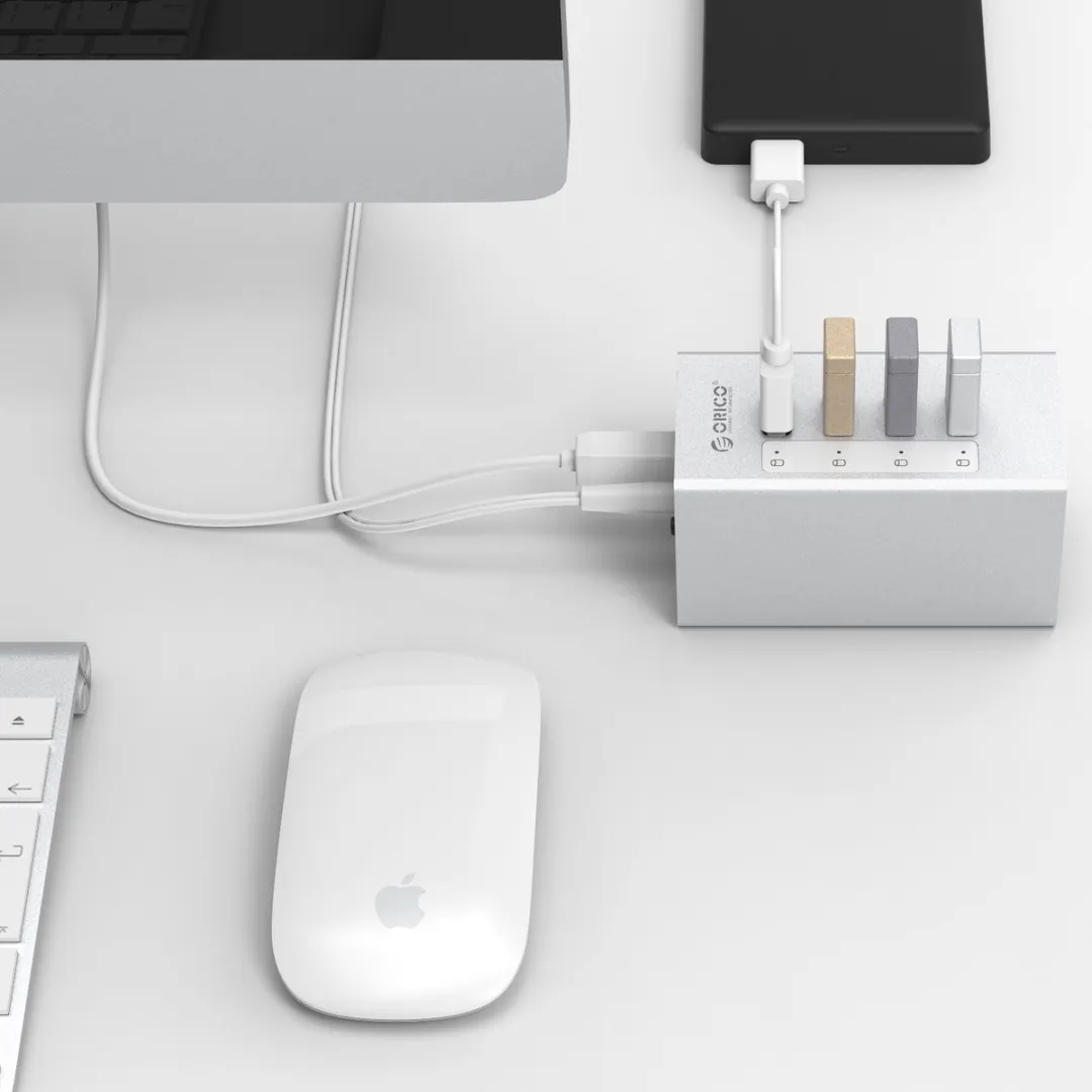 ORICO ORI-A3H4-SV USB 3.0 Hub 4 Poorten - Zilver