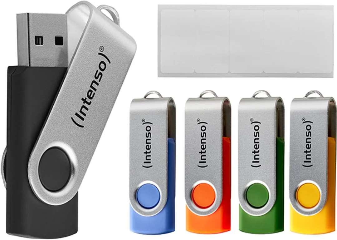 Intenso Office Line 32GB USB-stick - Geel/Blauw/ Groen/Zwart/ Oranje