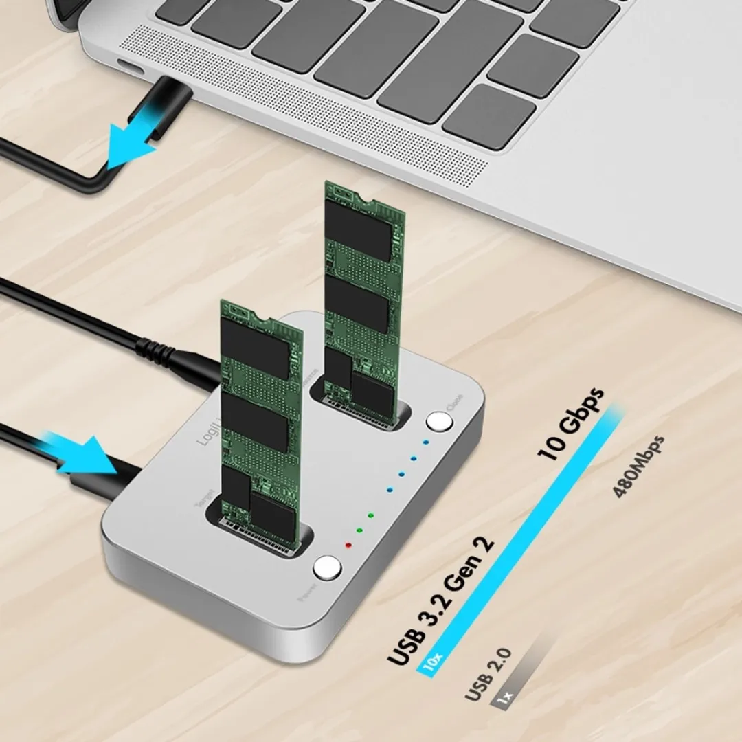 Logilink QP0033 USB3.2 Dockingstation - Zilver