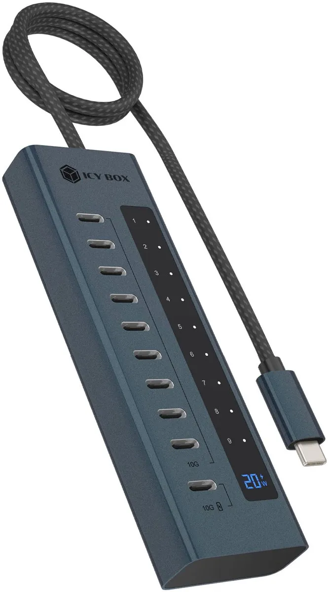 Icy Box IB-HUB1450-C31 USB-Hub 10x USB-A 10.000 Mbit/s