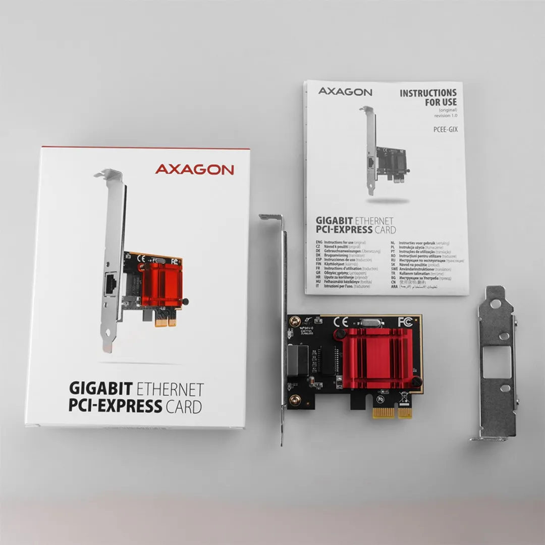 Axagon PCEE-GIX PCIe Gigabit Ethernet Adapter - Intel i210-AT