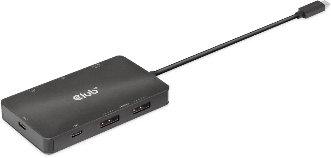 Club3D CSV-1598 USB-C Dock 7-in-1 - 2x DisplayPort 4K60Hz - Zwart