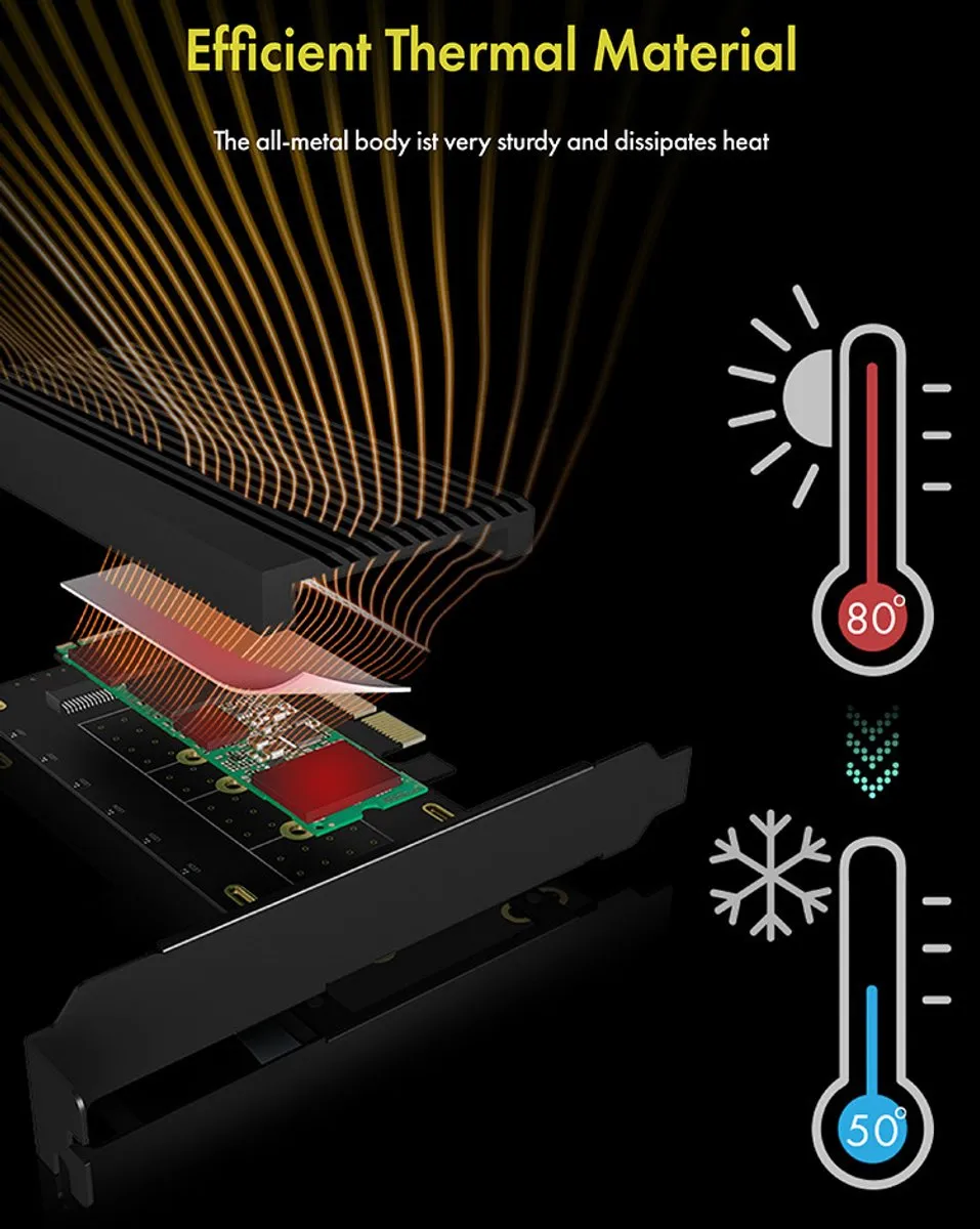 Icy Box IB-PCI208-HS M.2 Interfacekaart - Zwart