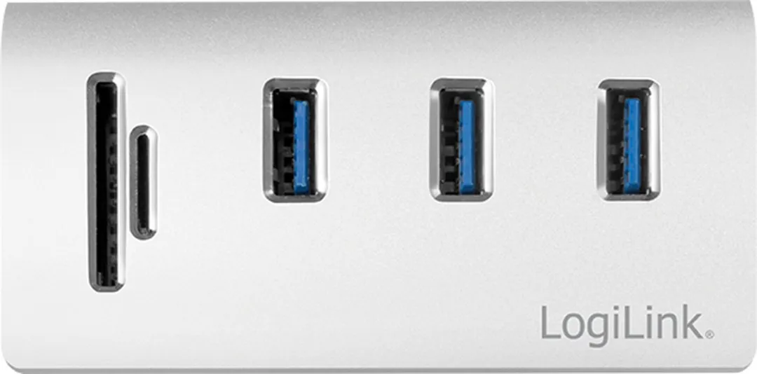 Logilink CR0045 USB 3.0 Hub 5 Poorten - SD-kaartlezer Zilver