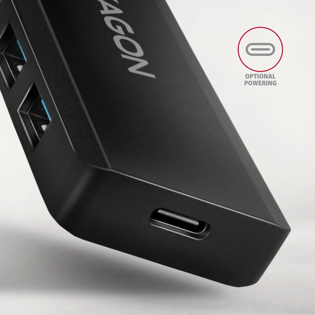 Axagon HUE-C1C Interface Hub USB-C 5Gbps - Zwart - afbeelding 6 van 6