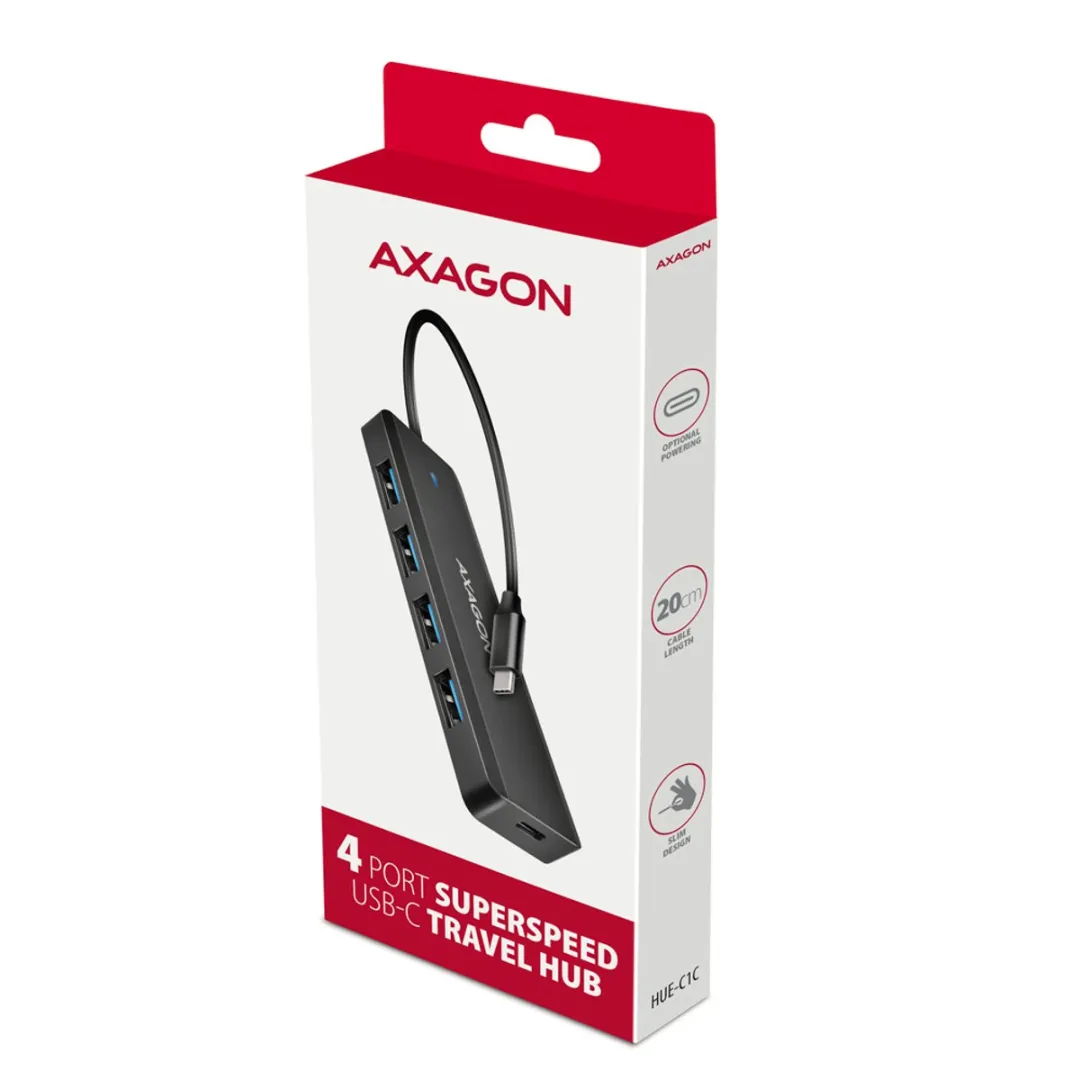 Axagon HUE-C1C Interface Hub USB-C 5Gbps - Zwart
