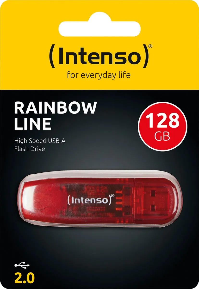 Intenso Rainbow Line USB Stick 128GB - Rood