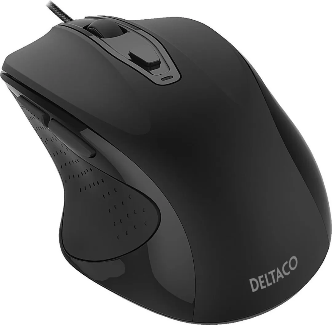 Deltaco MS-801 Ergonomische Muis - Bedraad - 3200 DPI - Zwart