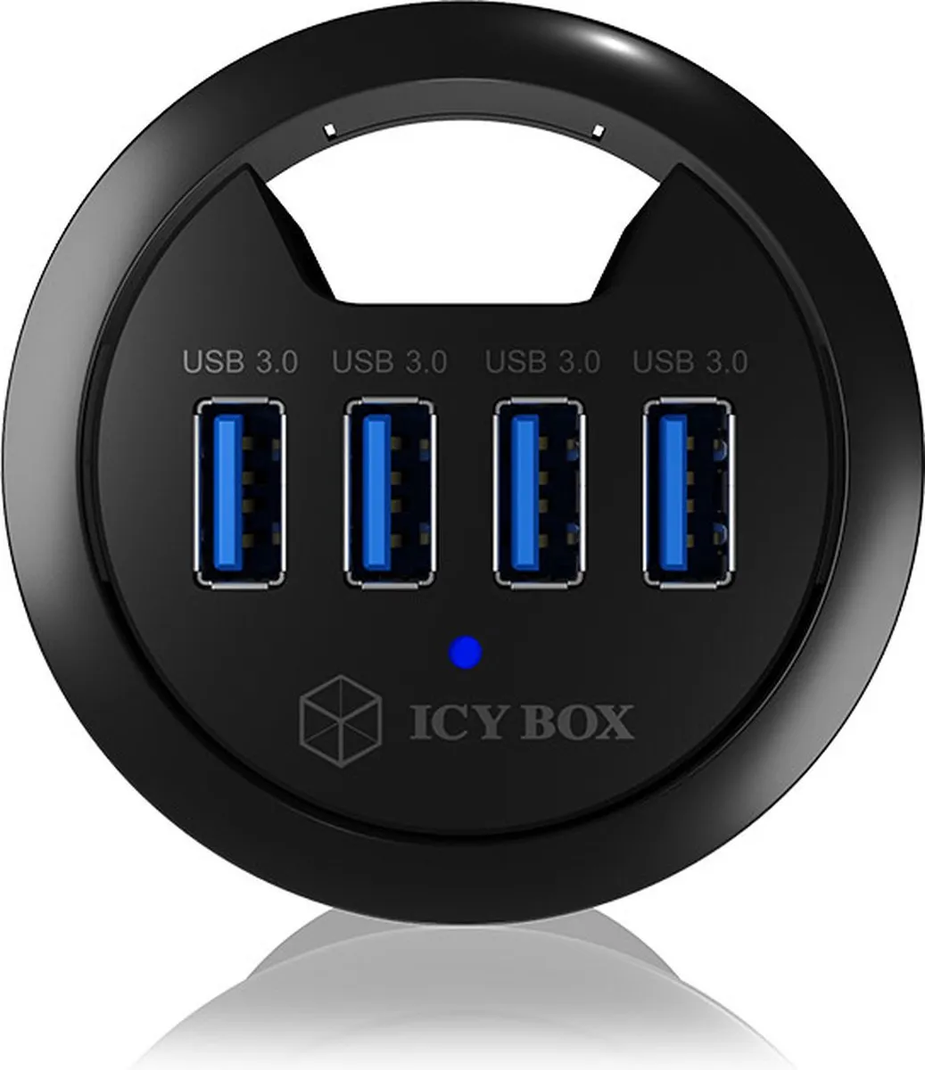 Icy Box IB-60123 USB 3.0 Hub 4 Poorten - Zwart